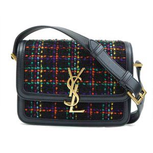 Saint Laurent Tweed Solferino Shoulder Bag Multicolor